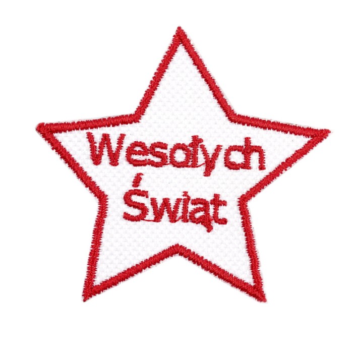 Naszywka naprasowanka świąteczna gwiazdka wesołych świąt