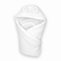 Rożek z kapturkiem SOFT biały 80x75 cm 
