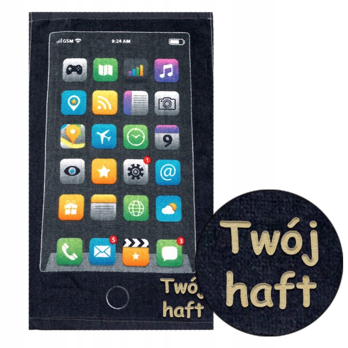 Ręcznik 30x50 cm Telefon z haftem imiennym