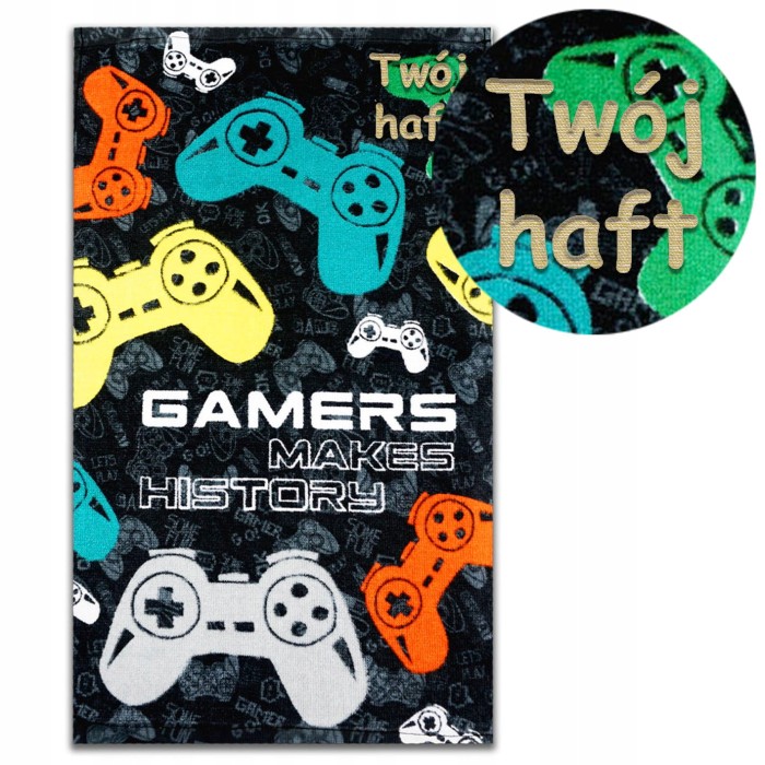 Ręcznik 30x50 cm Pady History z haftem imiennym