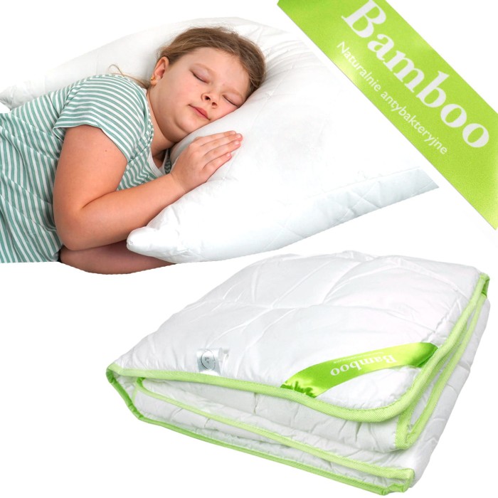 Kołdra całoroczna bambusowa 160x200 + poduszka 70x80 cm z zamkiem
