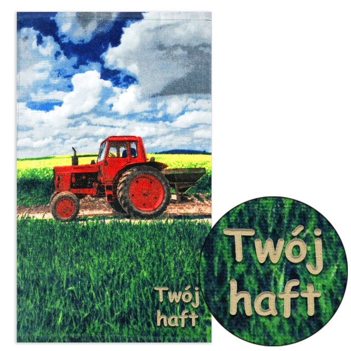 Ręcznik 30x50 cm Traktor Siewnik z haftem imiennym