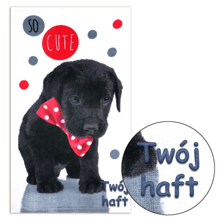 Ręcznik Piesek So Cute 30x50 cm z haftem imiennym