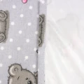 Pielucha flanelowa z ceratką miś girl szary