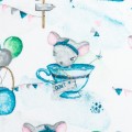 Pielucha flanelowa z ceratką Myszka balony