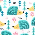 Pielucha flanelowa z ceratką jeż zielony