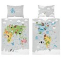 POŚCIEL 90x120 cm mapa szara