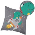 POSZEWKA 40x40 cm smok space szary