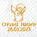 Koc do chrztu soft 80x90 cm anioł złoty imię data