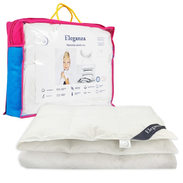 Kołdra puchowa 160x200 cm zimowa poldaun eleganza