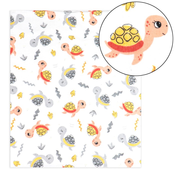 Pielucha flanelowa z ceratką żółwie