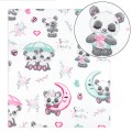Pielucha flanelowa z ceratką pandy para