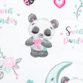 Pielucha flanelowa z ceratką pandy para
