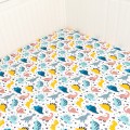 Prześcieradło z gumką dinozaury kolory 80x160 cm