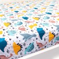 Prześcieradło z gumką dinozaury kolory 80x160 cm