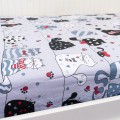 Prześcieradło z gumką Kotki łapki 80x160 cm