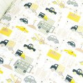 Prześcieradło z gumką auta beep żółte 80x160 cm
