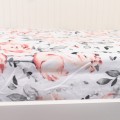 Prześcieradło z gumką Flamingi róże 80x180 cm