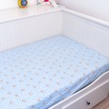Prześcieradło z gumką łapki niebieskie 80x160 cm