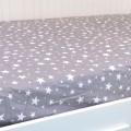 Prześcieradło z gumką gwiazdki szare 80x160 cm