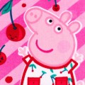 Ręcznik 30x50 cm Świnka Peppa wisienki