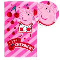 Ręcznik 30x50 cm Świnka Peppa wisienki