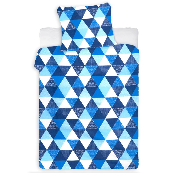 Pościel trójkąty niebieskie 100x160 cm