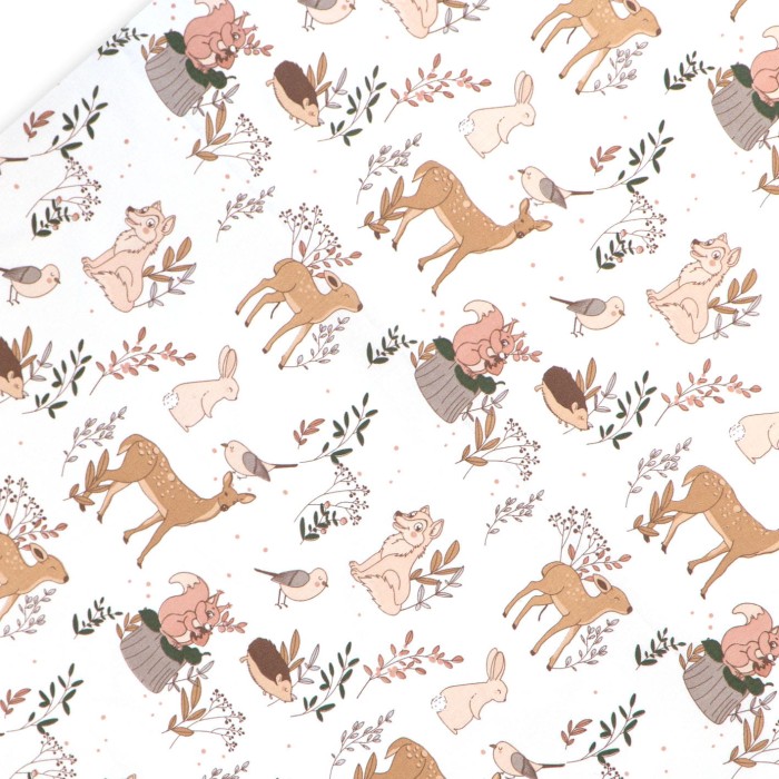 Prześcieradło z gumką wilk i zając 80x180 cm