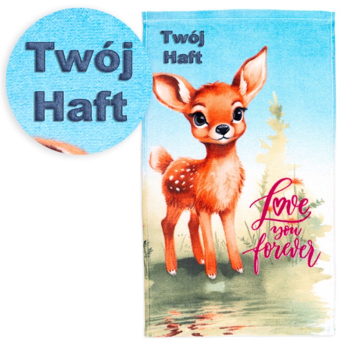 Ręcznik 30x50 cm Sarenka z haftem imiennym