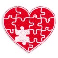 Naszywka naprasowanka termo serce puzzle