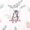 Pielucha flanelowa z ceratką zwierzęta na huśtawce