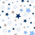 Pielucha flanelowa gwiazdki niebieskie i szare