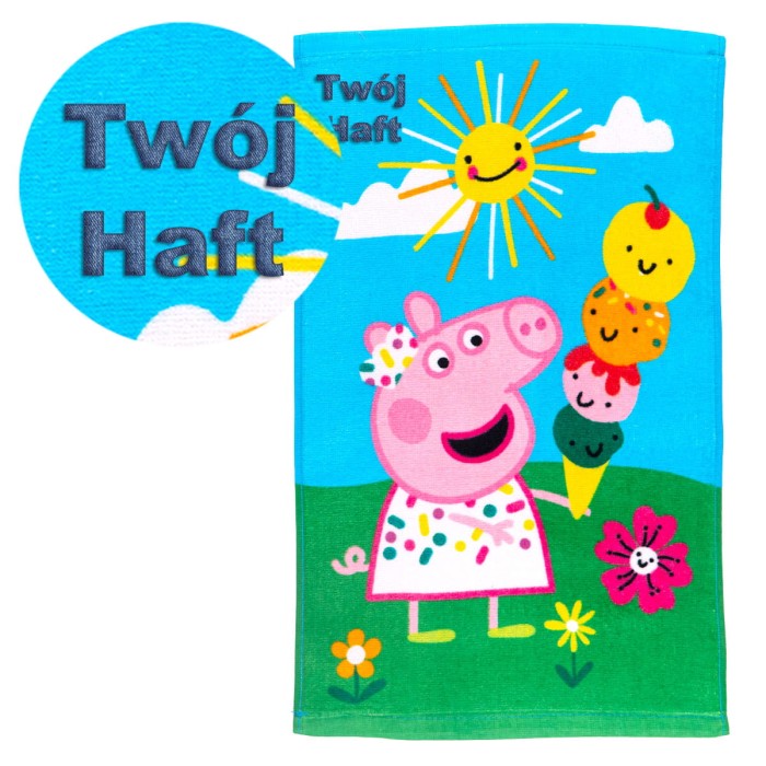 Ręcznik Świnka Peppa Lód  30x50 cm z haftem imiennym