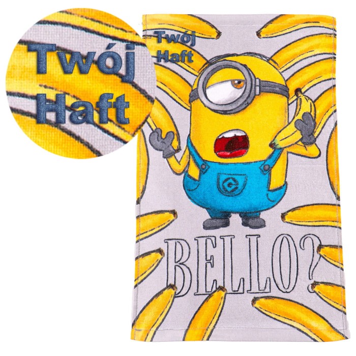 Ręcznik Minionki banana 30x50 cm z haftem imiennym