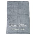 Prezent dla Pana Młodego na ślub ręcznik szybkoschnący z haftem IMIĘ