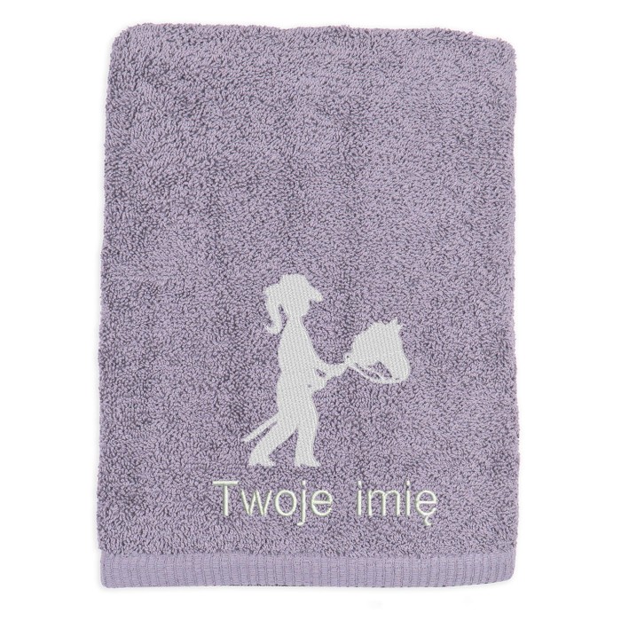 Prezent hobby horse girl ręcznik bawełniany z haftem IMIĘ