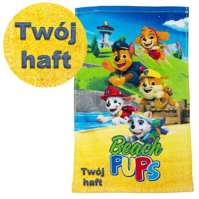 Ręcznik 30x50 cm Psi Patrol Beach Patrol z haftem imiennym