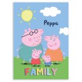 Koc polarowy Peppa Family 100x140 cm
