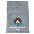 Prezent na Dzień Kobiet ręcznik szybkoschnący z haftem anioł IMIĘ