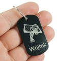 Personalizowany metalowy nieśmiertelnik dla koszykarza z grafiką i imieniem