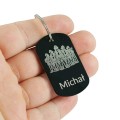Personalizowany metalowy nieśmiertelnik dla strażaka z grafiką i imieniem
