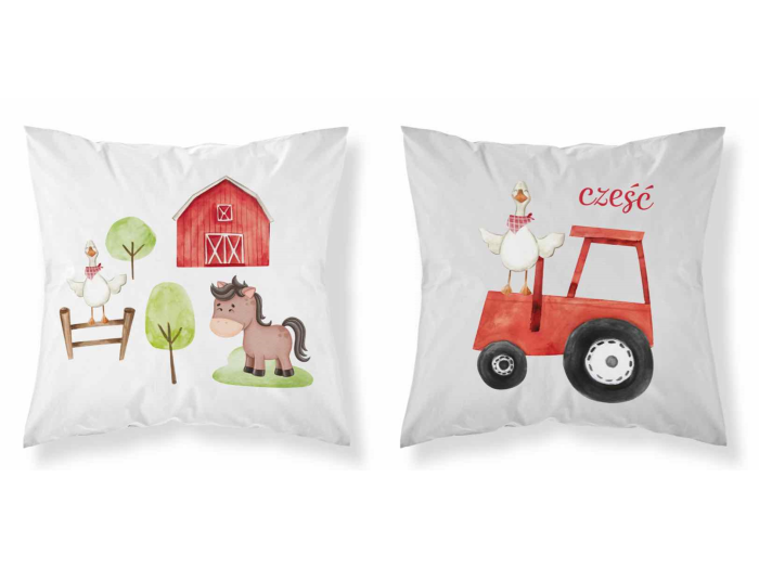 Poszewka 40x40 cm farma cześć czerwona