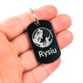 Personalizowany metalowy nieśmiertelnik dla wędkarza z grafiką i imieniem