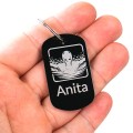 Personalizowany metalowy nieśmiertelnik dla pływaka z grafiką i imieniem