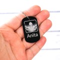 Personalizowany metalowy nieśmiertelnik dla pływaka z grafiką i imieniem
