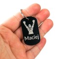 Personalizowany metalowy nieśmiertelnik dla boksera pięściarza z grafiką i imieniem