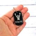 Personalizowany metalowy nieśmiertelnik dla boksera pięściarza z grafiką i imieniem