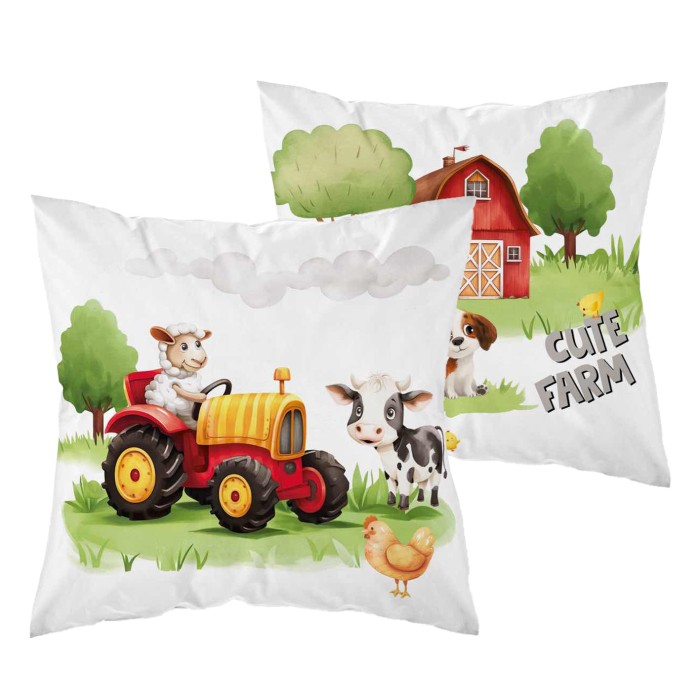 Poszewka 40x40 cm zagroda traktor