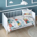 Pościel 100x135 cm Pociąg Happy mięta