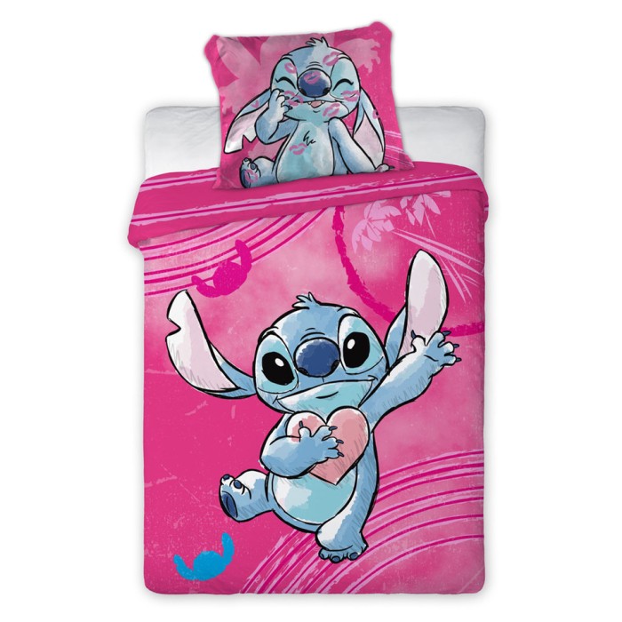 Pościel Stich 100x135 cm różowa